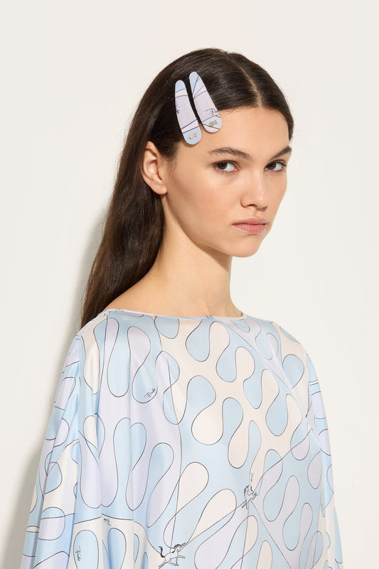 Marmo Print Hair Clip Set
