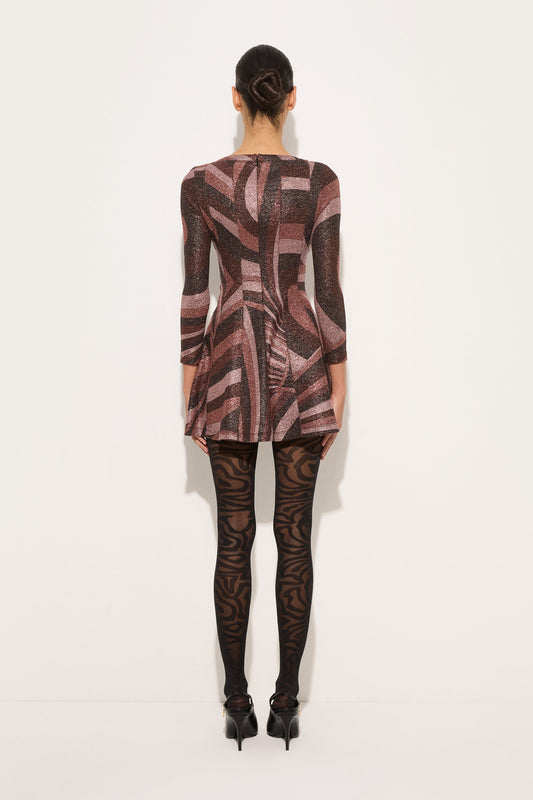 Iride Print Lurex Jersey Dress