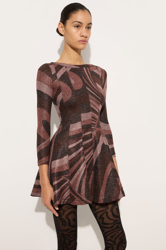 Iride Print Lurex Jersey Dress