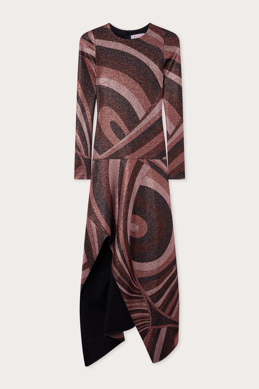 Iride Print Lurex Jersey Dress