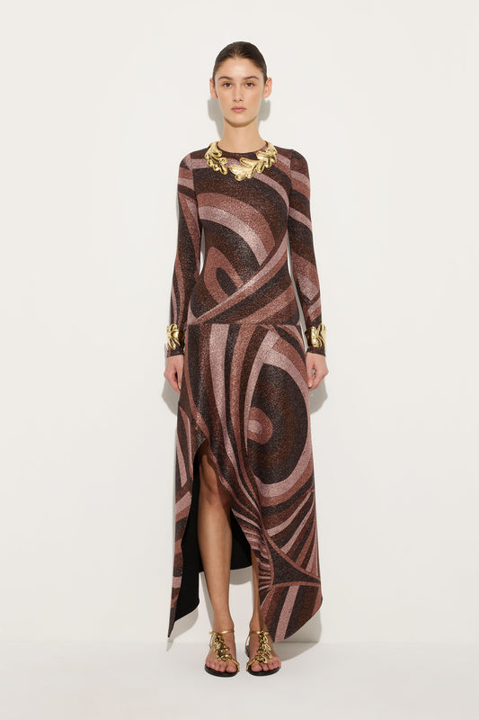Iride Print Lurex Jersey Dress
