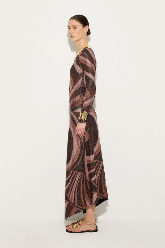 Iride Print Lurex Jersey Dress