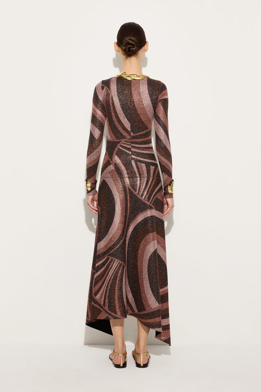 Iride Print Lurex Jersey Dress