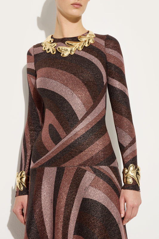 Iride Print Lurex Jersey Dress
