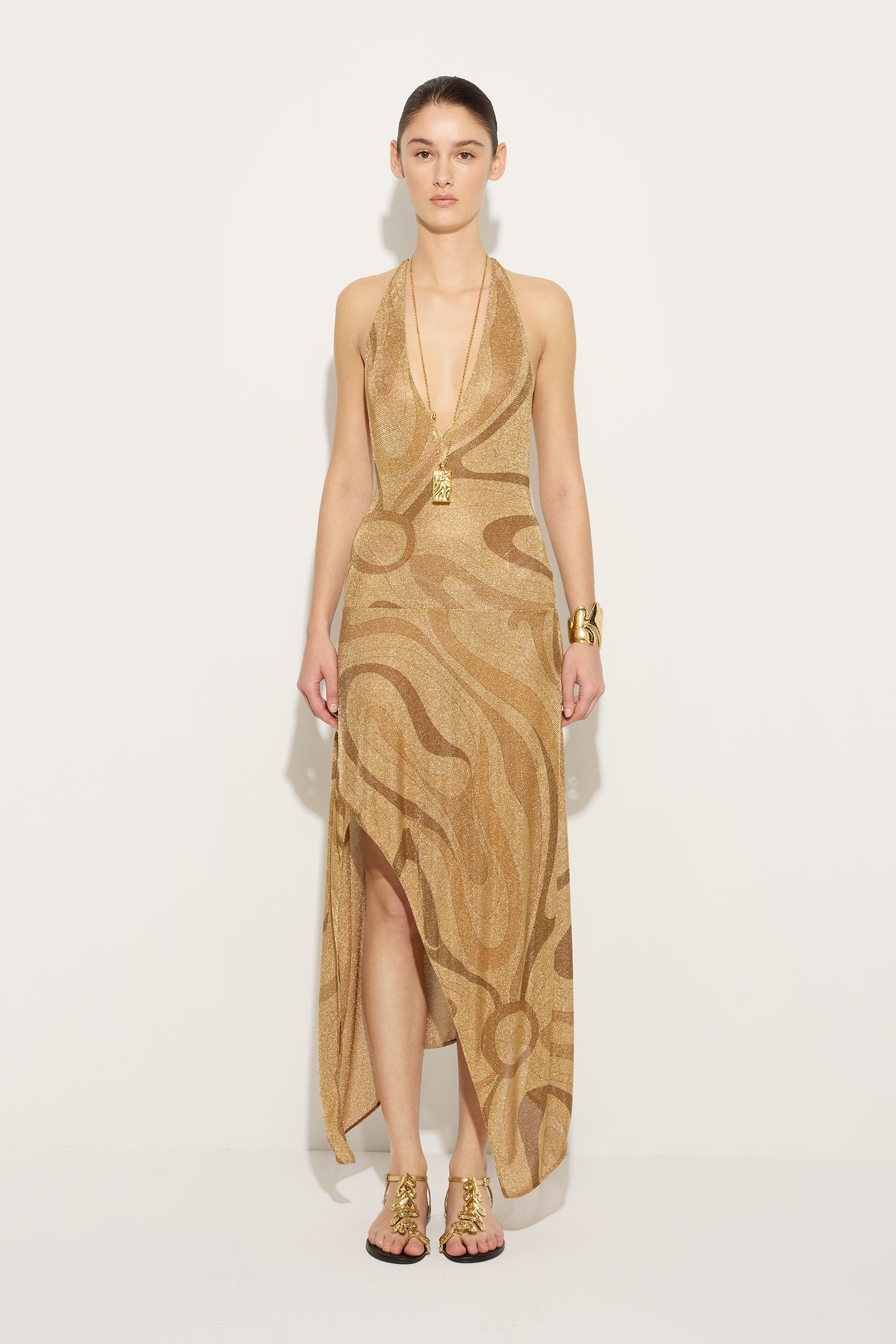 Marmo Print Lurex Dress
