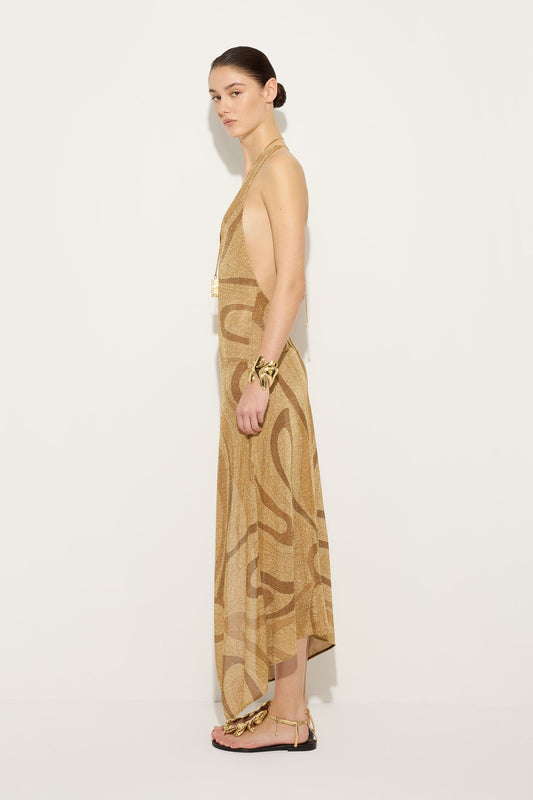 Marmo Print Lurex Dress