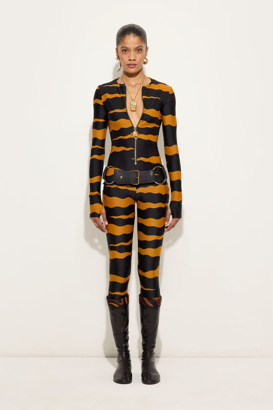 Fiamme Print Lycra Jumpsuit