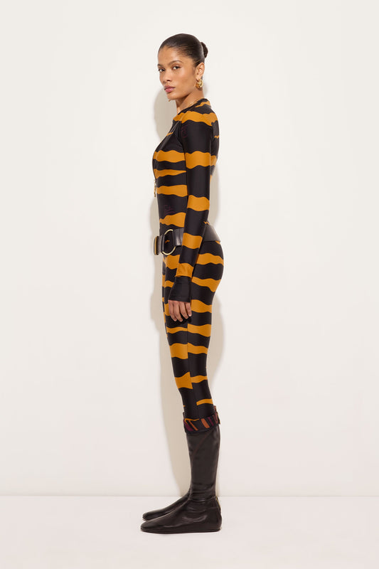 Fiamme Print Lycra Jumpsuit
