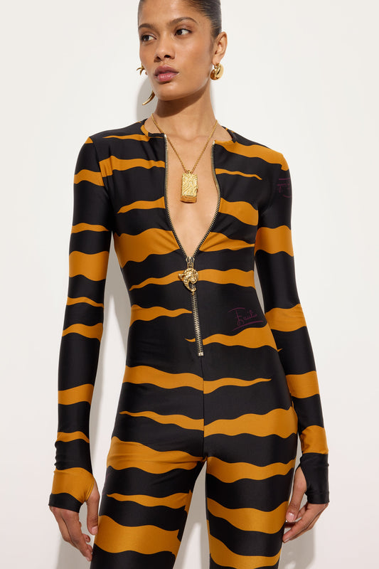 Fiamme Print Lycra Jumpsuit