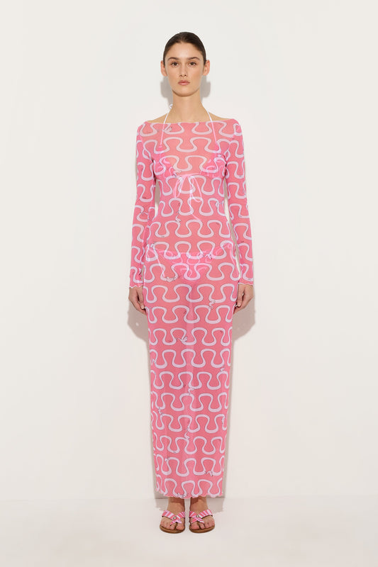 Onda Print Tulle Dress
