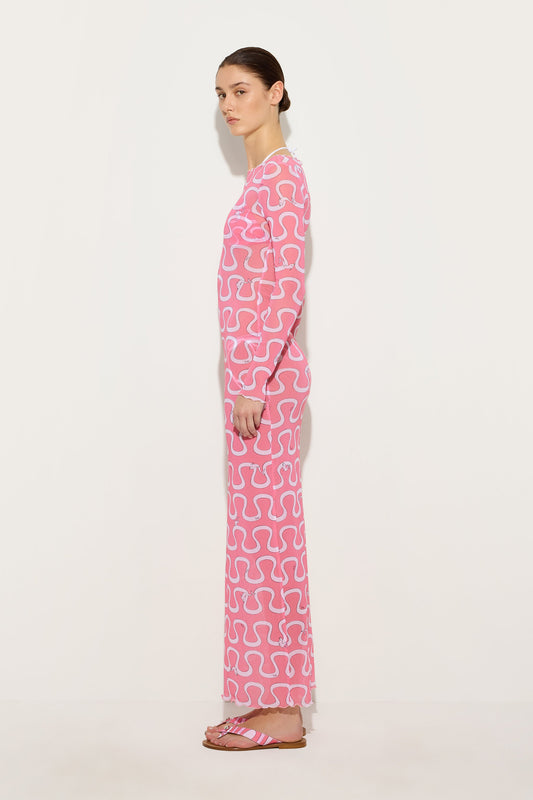 Onda Print Tulle Dress