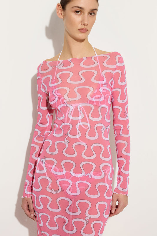 Onda Print Tulle Dress