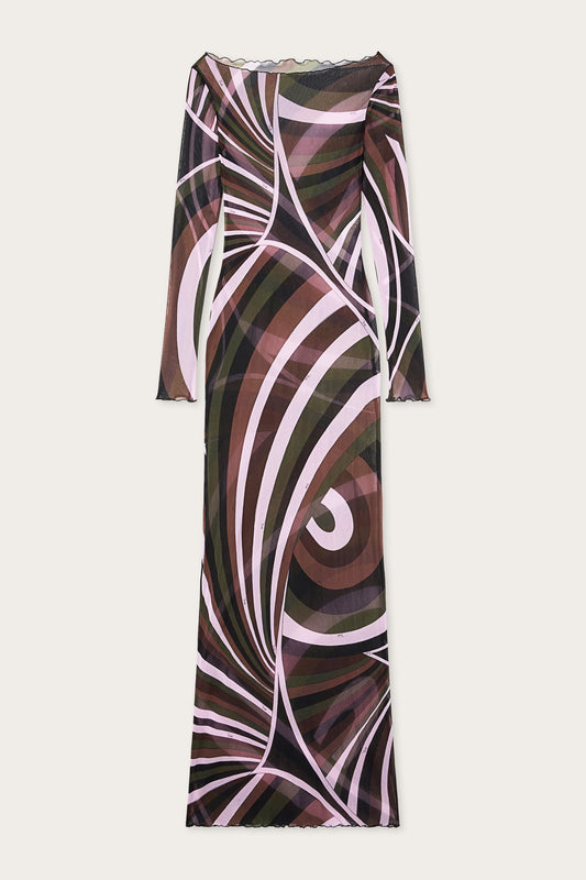 Iride Print Tulle Dress