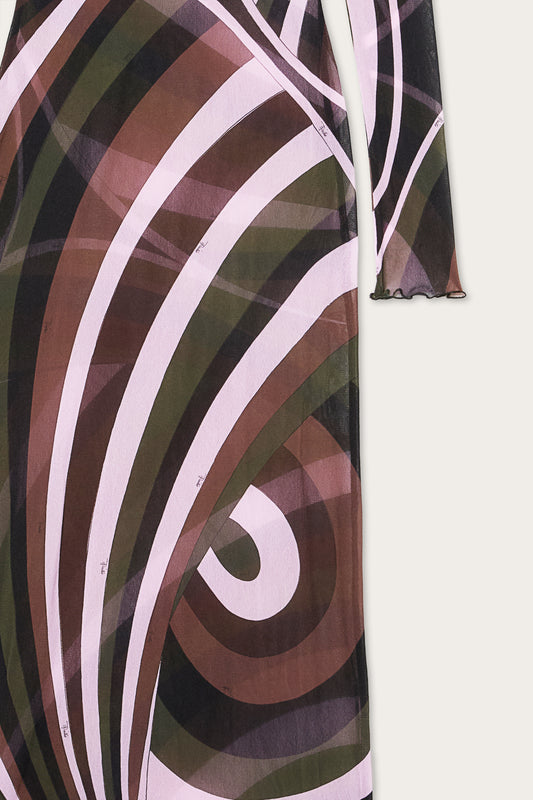 Iride Print Tulle Dress