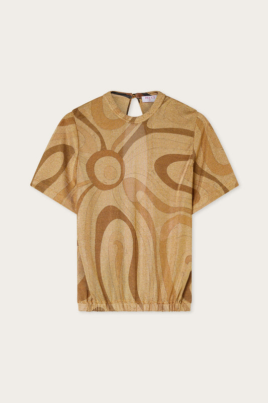 Marmo Print Lurex Top