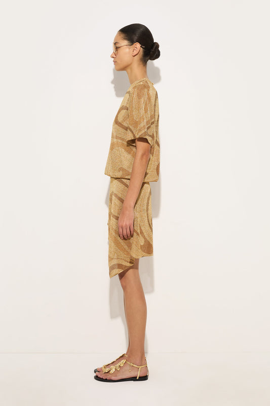 Marmo Print Lurex Top