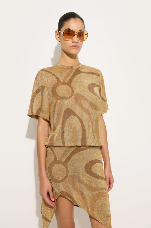 Marmo Print Lurex Top