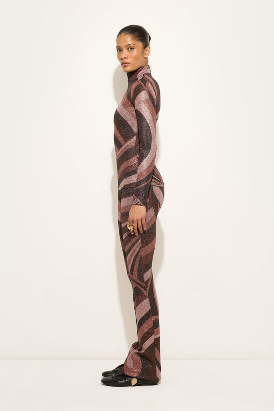 Iride Print High-Neck Lurex Top