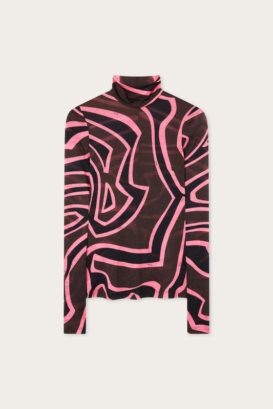Labirinto Print High-Neck Jersey Top