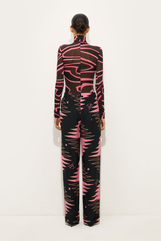 Labirinto Print High-Neck Jersey Top