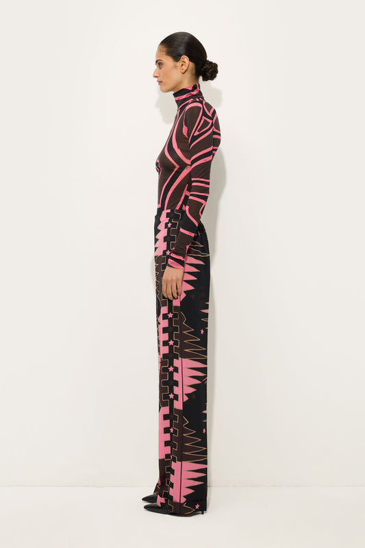 Labirinto Print High-Neck Jersey Top