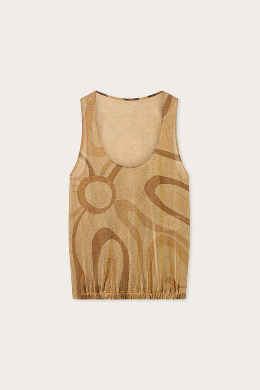 Marmo Print Lurex Top