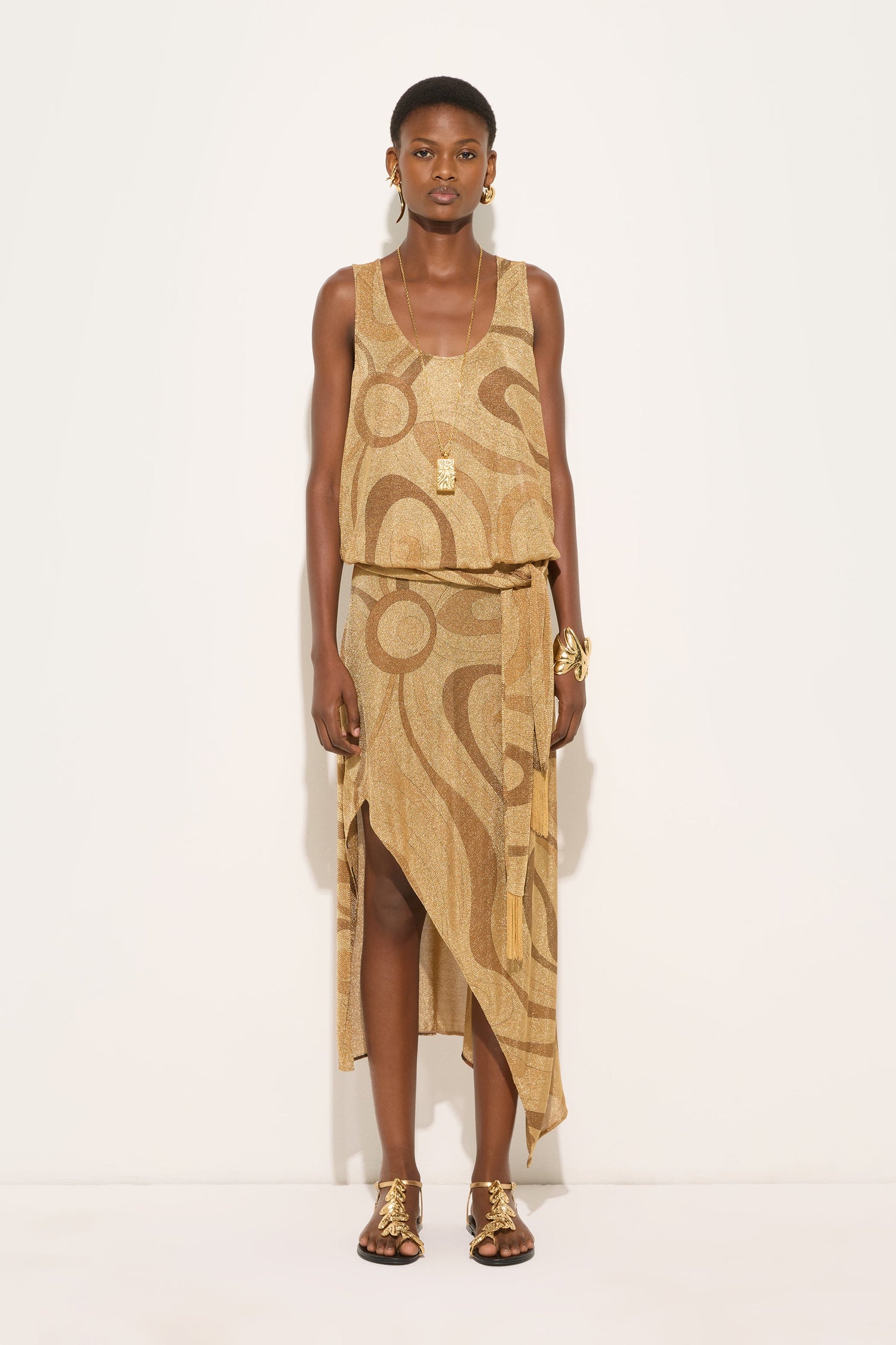 Marmo Print Lurex Top