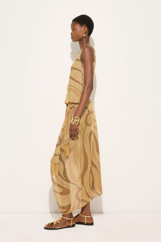 Top in Lurex in Stampa Marmo