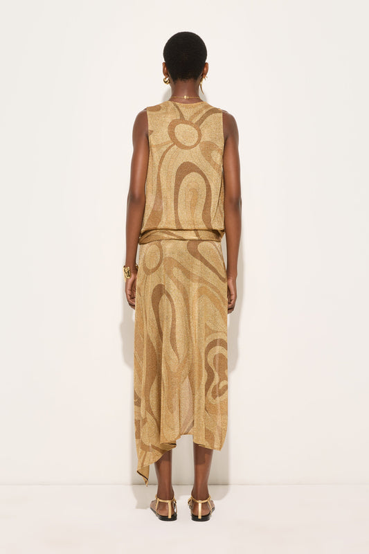 Top in Lurex in Stampa Marmo