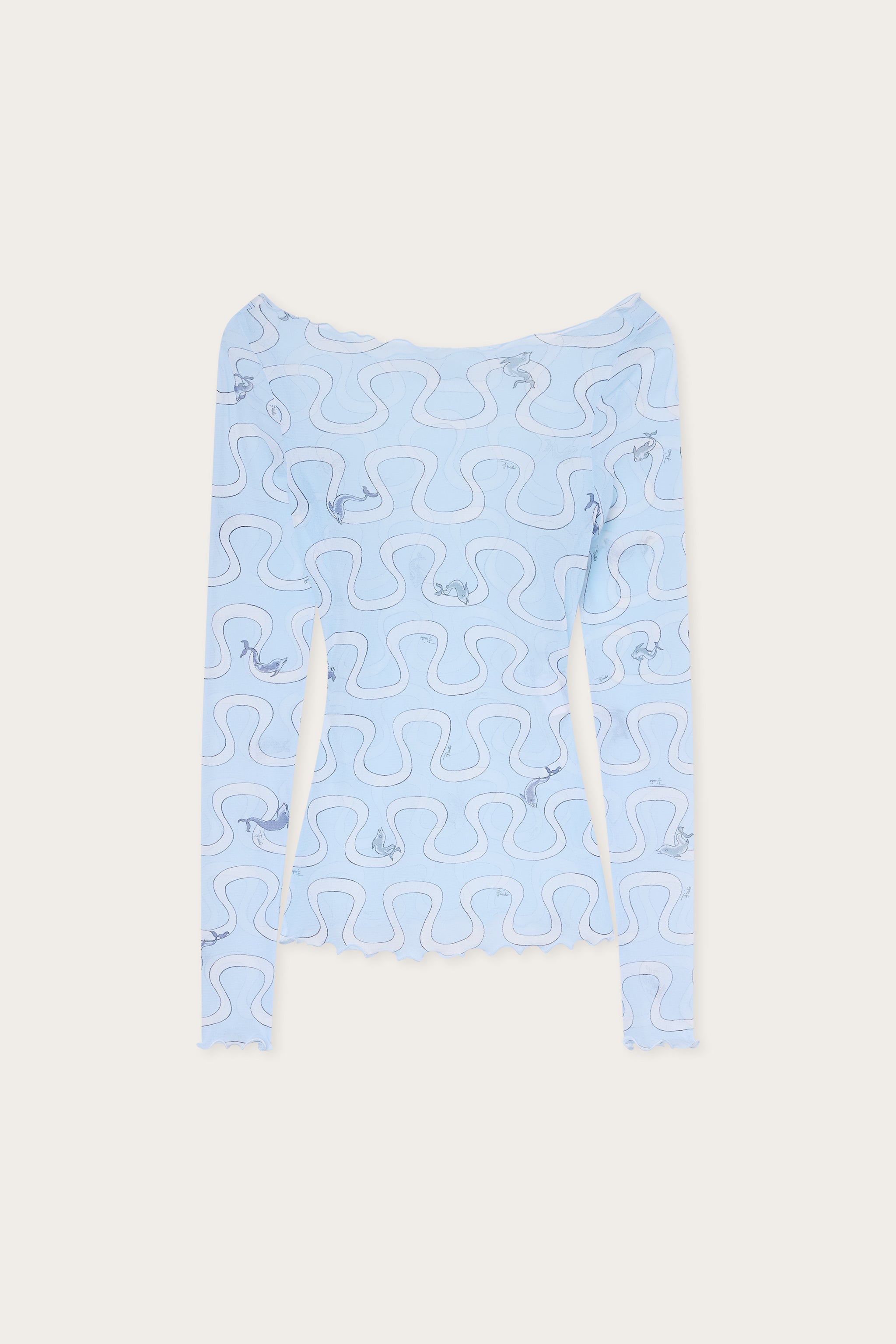 Onda Print Tulle Top