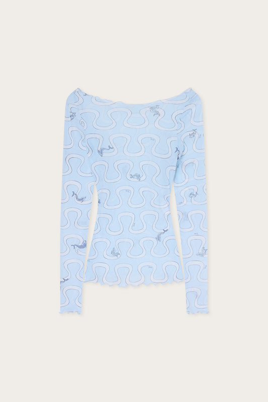Onda Print Tulle Top