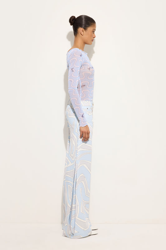 Onda Print Tulle Top