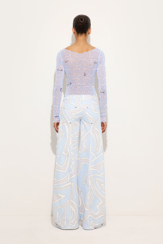 Onda Print Tulle Top