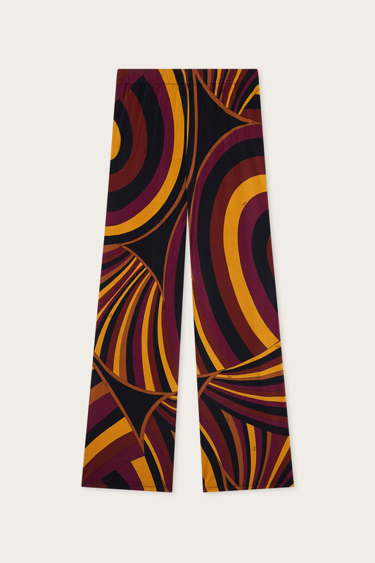 Iride Print Satin Jersey Pants
