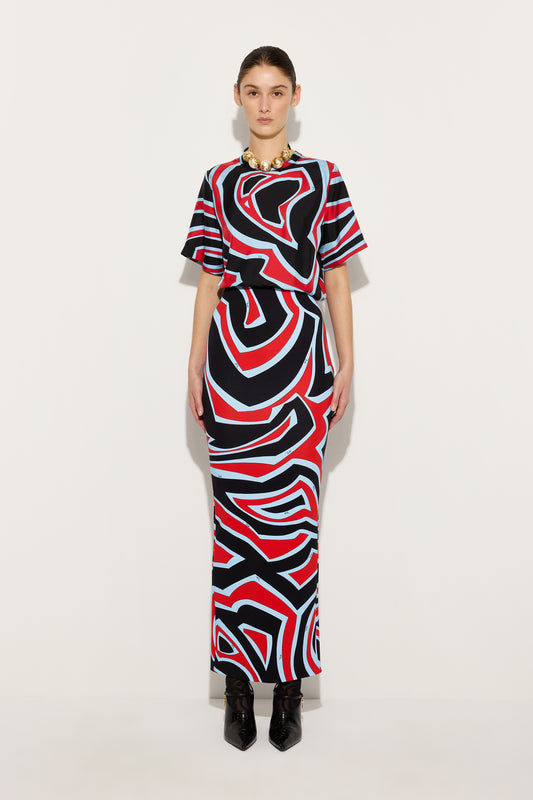 Labirinto Print Jersey Skirt