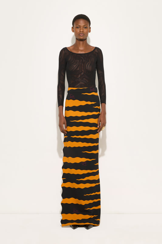 Fiamme Print Jersey Skirt