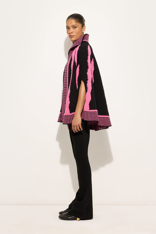 Cardigan in Lana in Stampa Fiamme