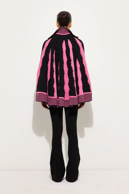 Cardigan in Lana in Stampa Fiamme