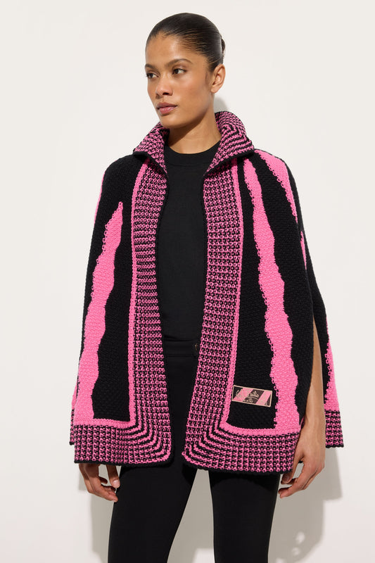 Cardigan in Lana in Stampa Fiamme