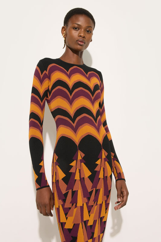 Baiadera Print Jacquard Dress