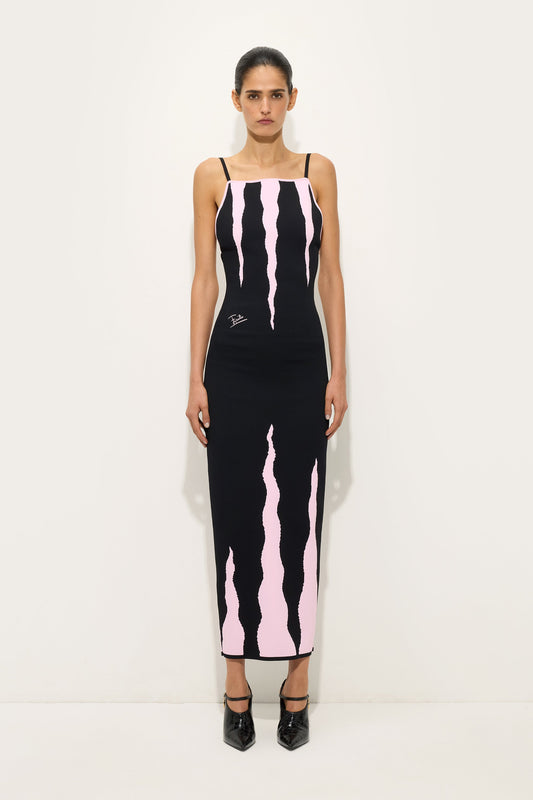 Fiamme Print Jacquard Dress