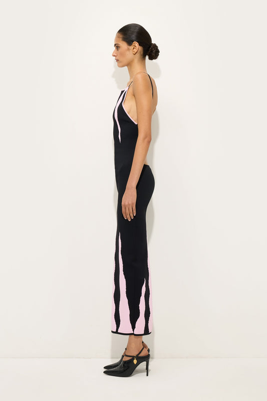 Fiamme Print Jacquard Dress