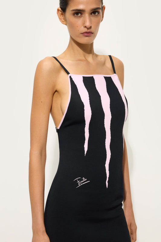 Fiamme Print Jacquard Dress