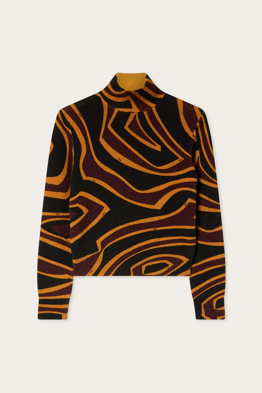 Labirinto Print High-Neck Wool Sweater