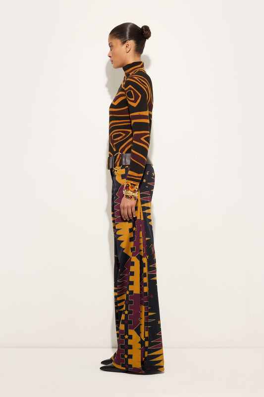 Labirinto Print High-Neck Wool Sweater
