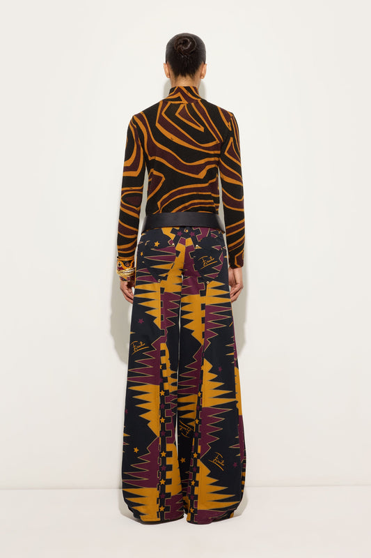 Labirinto Print High-Neck Wool Sweater