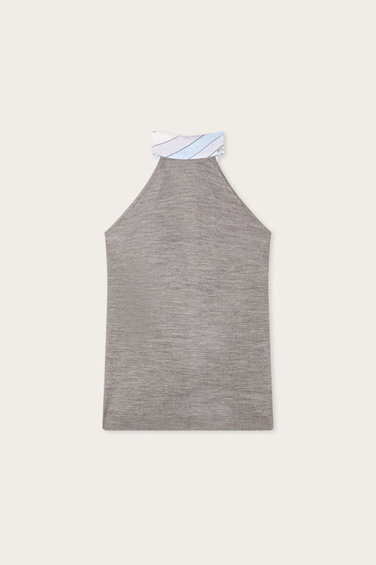 Wool Top with Scarf Detail
