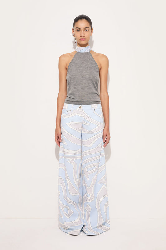Wool Top with Scarf Detail