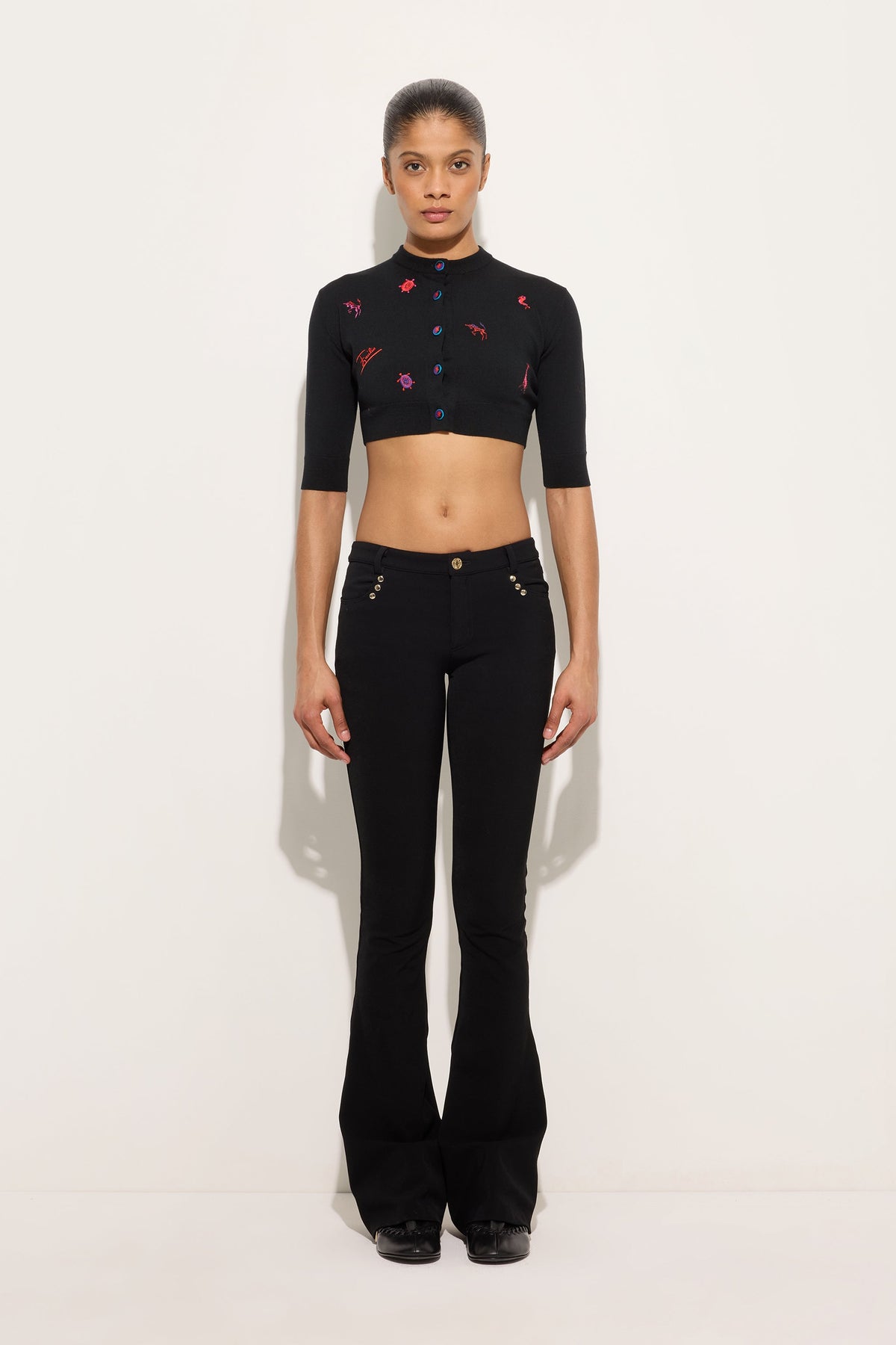 Embroidered Wool Cardigan