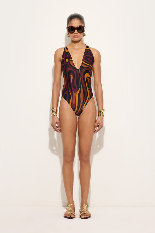 Marmo Print Swimsuit
